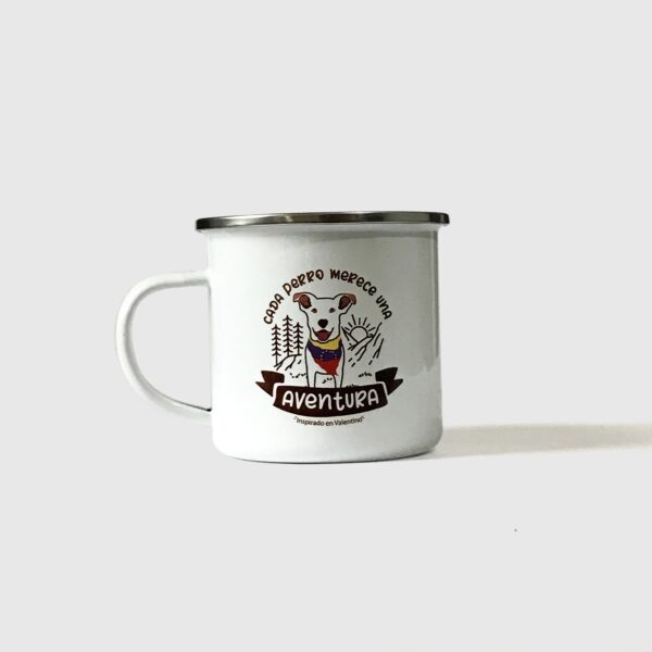 Taza de Peltre. <br/>Valentino Blanco y Negro - Imagen 3