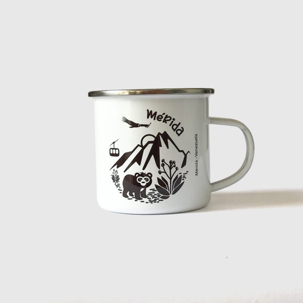 Taza de Peltre. <br/> Mérida blanco y negro