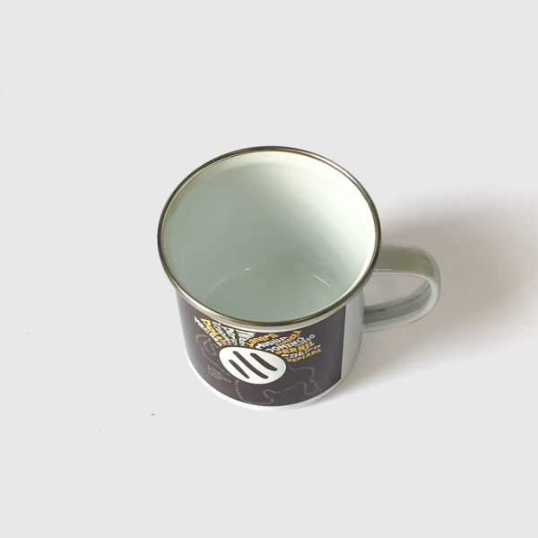 Taza de Peltre. <br/> Arepa Xtrema blanca fondo marrón - Imagen 4