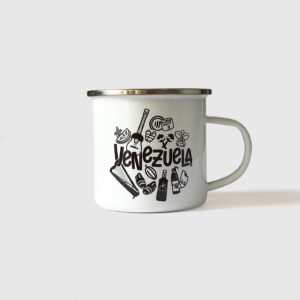 Taza de Peltre. <br/>Íconos de Venezuela Blanco y Negro