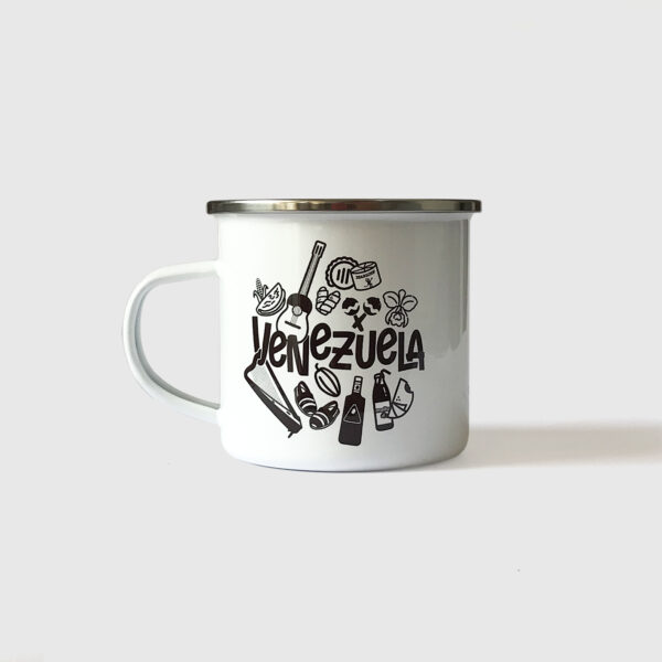 Taza de Peltre. <br/>Íconos de Venezuela Blanco y Negro - Imagen 3