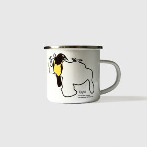 Taza de Peltre. <br/>Turpial Borde Plateado