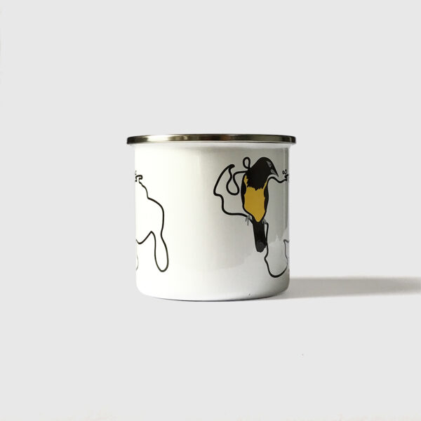 Taza de Peltre. <br/>Turpial Borde Plateado - Imagen 2
