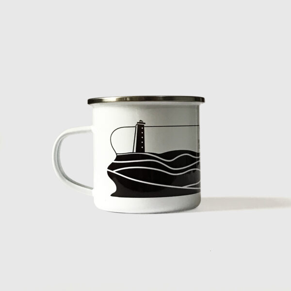 Taza de Peltre. <br/>Falcón Blanco y Negro - Imagen 3