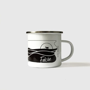 Taza de Peltre. <br/>Falcón Blanco y Negro