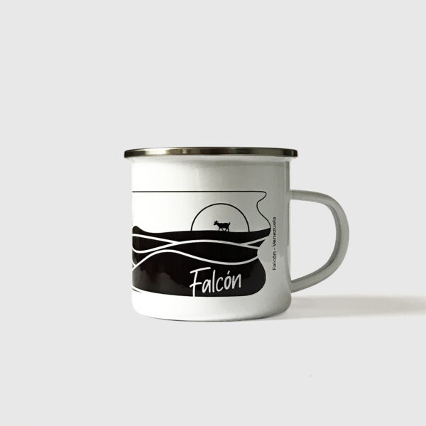 Taza de Peltre. <br/>Falcón Blanco y Negro