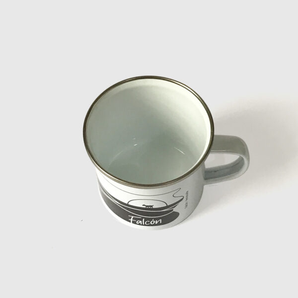 Taza de Peltre. <br/>Falcón Blanco y Negro - Imagen 4
