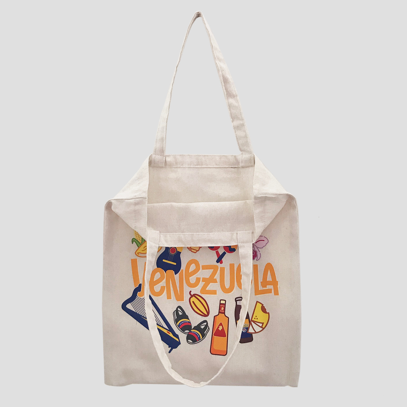 Tote Bag Lienzo Algodonado <br> Iconos de Venezuela Full Color - Imagen 2