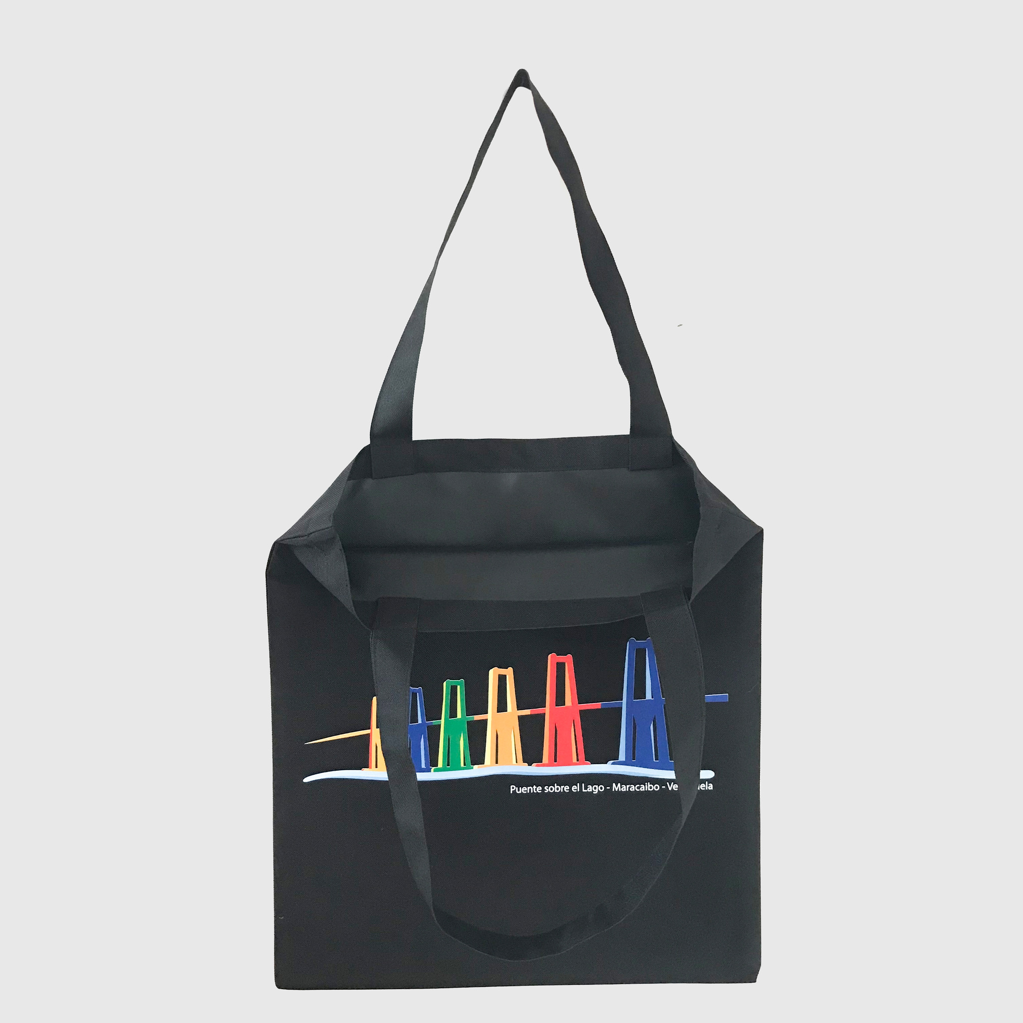 Tote Bag Loneta Impermeable Negra <br> Maracaibo - Imagen 2