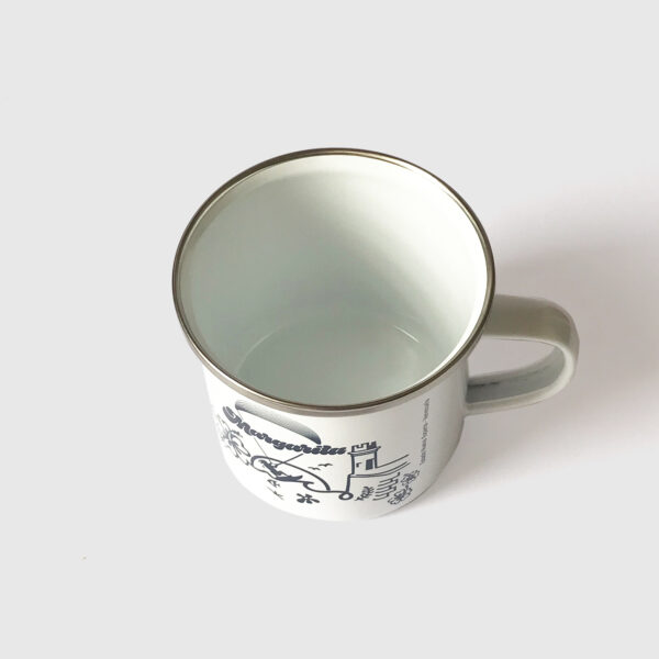 Taza de Peltre. <br/>Margarita Blanco y Negro - Imagen 4