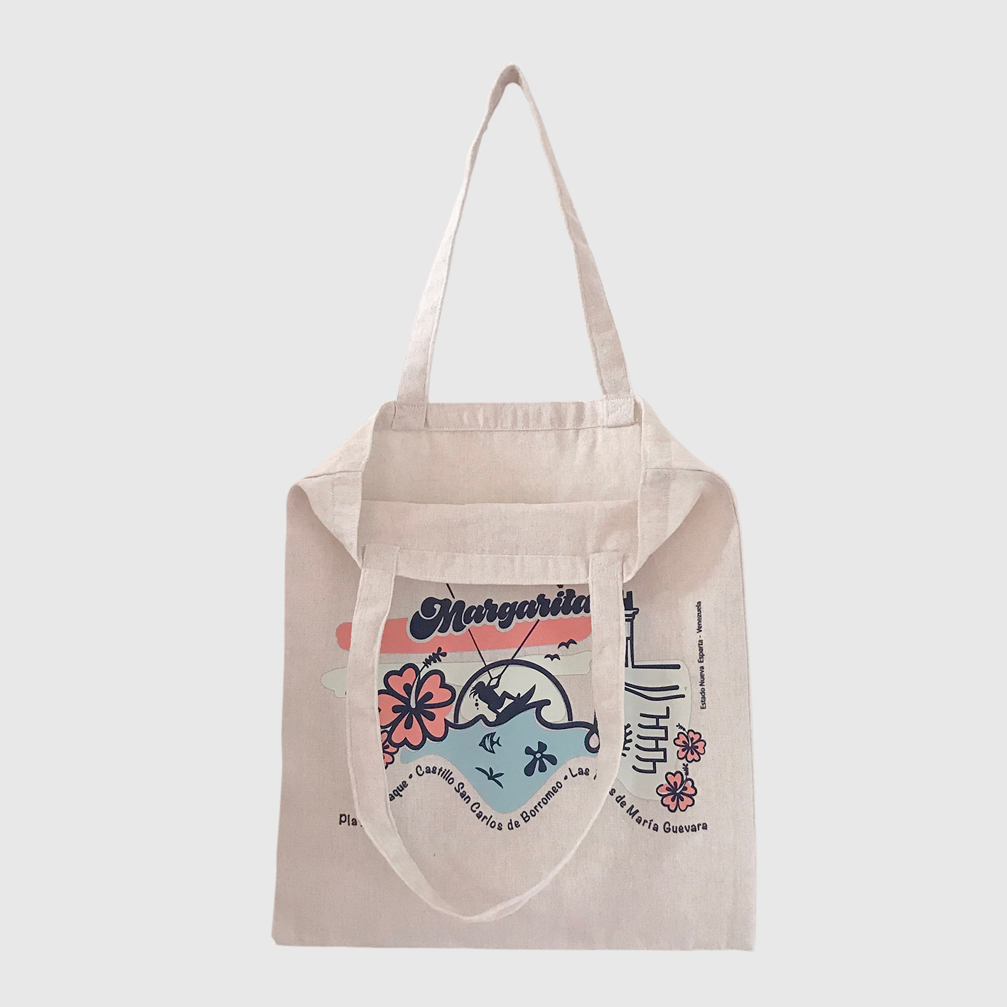Tote Bag Lienzo Algodonado <br>Margarita Colores Pasteles - Imagen 2