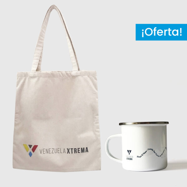 Combo Margarita  <br> Tote Bag Lienzo crudo full color + <br> Taza de peltre colores pasteles - Imagen 3