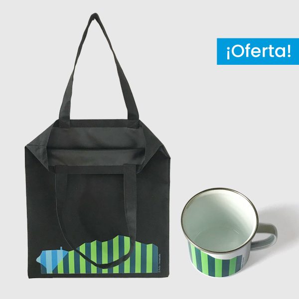 Combo Capital  <br> Tote Bag Loneta negra Ávila + <br> Taza de peltre Ávila - Imagen 2