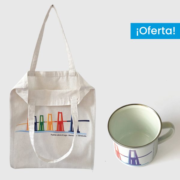 Combo Zulia  <br> Tote Bag Lienzo Algodonado Zulia + <br> Taza de peltre Zulia Fondo Blanco - Imagen 2