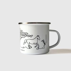 Taza de Peltre. <br/>Llanos Venezolanos Blanco y Negro