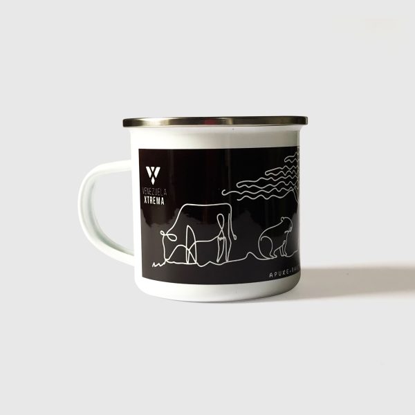 Taza de Peltre. <br/>Llanos Venezolanos Fondo Oscuro - Imagen 3