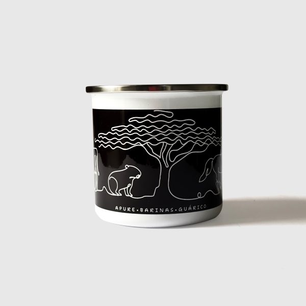Taza de Peltre. <br/>Llanos Venezolanos Fondo Oscuro - Imagen 2
