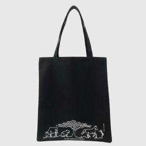 Tote Bag Loneta Impermeable Negra<br>Llanos Un Color