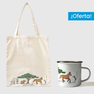 Combo Llanos  <br> Tote Bag Lienzo Algodonado Llanos full color + <br> Taza de peltre Llanos full color