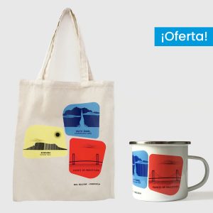 Combo Bolívar  <br> Tote Bag Lienzo Algodonado Bolívar + <br> Taza de peltre Bolívar Full Color