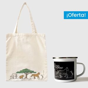 Combo Llanos  <br> Tote Bag Lienzo Algodonado Llanos full color + <br> Taza de peltre Llanos fondo oscuro