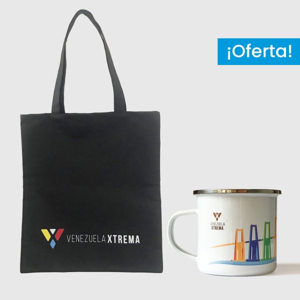 Combo Zulia  <br> Tote Bag Loneta Impermeable Negra Zulia + <br> Taza de peltre Zulia Fondo Blanco - Imagen 3
