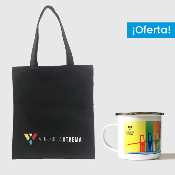 Combo Zulia  <br> Tote Bag Loneta Impermeable Negra Zulia + <br> Taza de peltre Zulia Full Color - Imagen 3