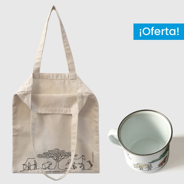 Combo Llanos  <br> Tote Bag Lienzo Algodonado Llanos un color + <br> Taza de peltre Llanos full color - Imagen 2