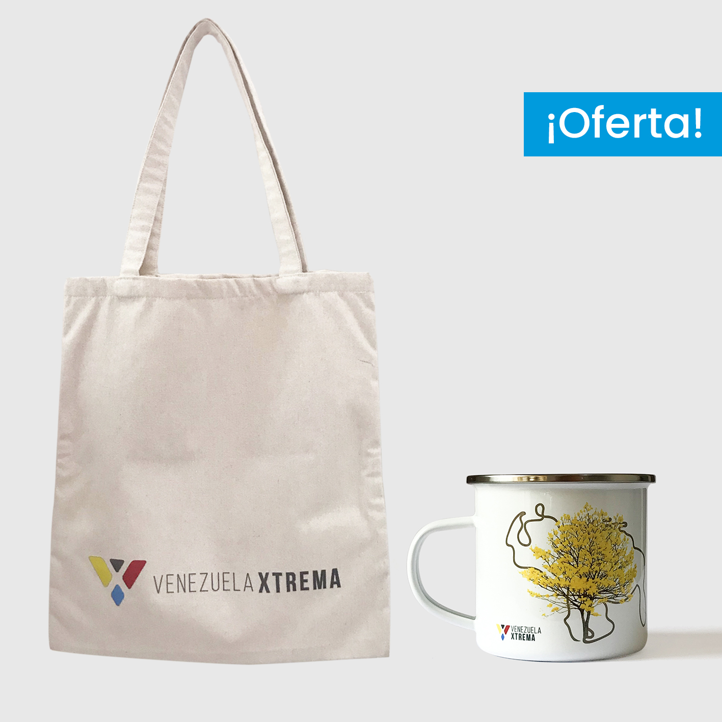 Combo Araguaney <br> Tote Bag Lienzo Algodonado Araguaney + <br> Taza de peltre Araguaney - Imagen 3
