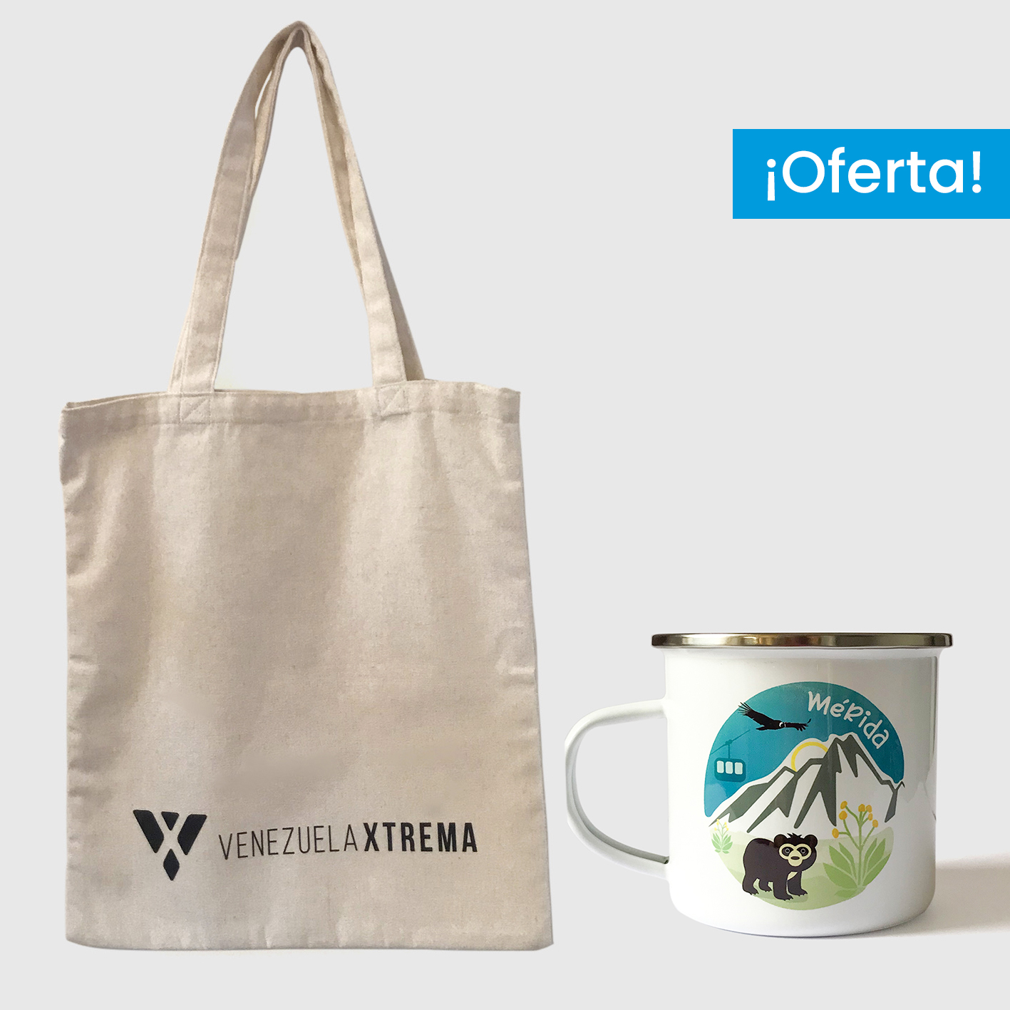 Combo Mérida <br> Tote Bag Lienzo Algodonado Mérida + <br> Taza de peltre full color - Imagen 3