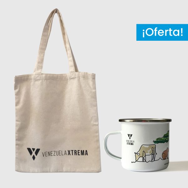 Combo Llanos  <br> Tote Bag Lienzo Algodonado Llanos un color + <br> Taza de peltre Llanos full color - Imagen 3