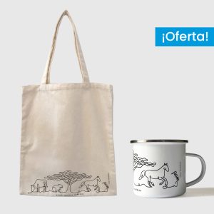 Combo Llanos  <br> Tote Bag Lienzo Algodonado Llanos un color + <br> Taza de peltre Llanos un color