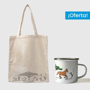 Combo Llanos  <br> Tote Bag Lienzo Algodonado Llanos un color + <br> Taza de peltre Llanos full color