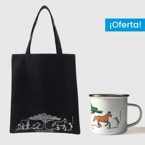 Combo Llanos  <br> Tote Bag Loneta Impermeable Llanos Full Color + <br> Taza de peltre Llanos full color