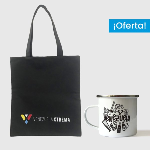 Combo Iconos  <br> Tote Bag Loneta Impermeable Iconos Full Color + <br> Taza de peltre Iconos blanco y negro - Imagen 3