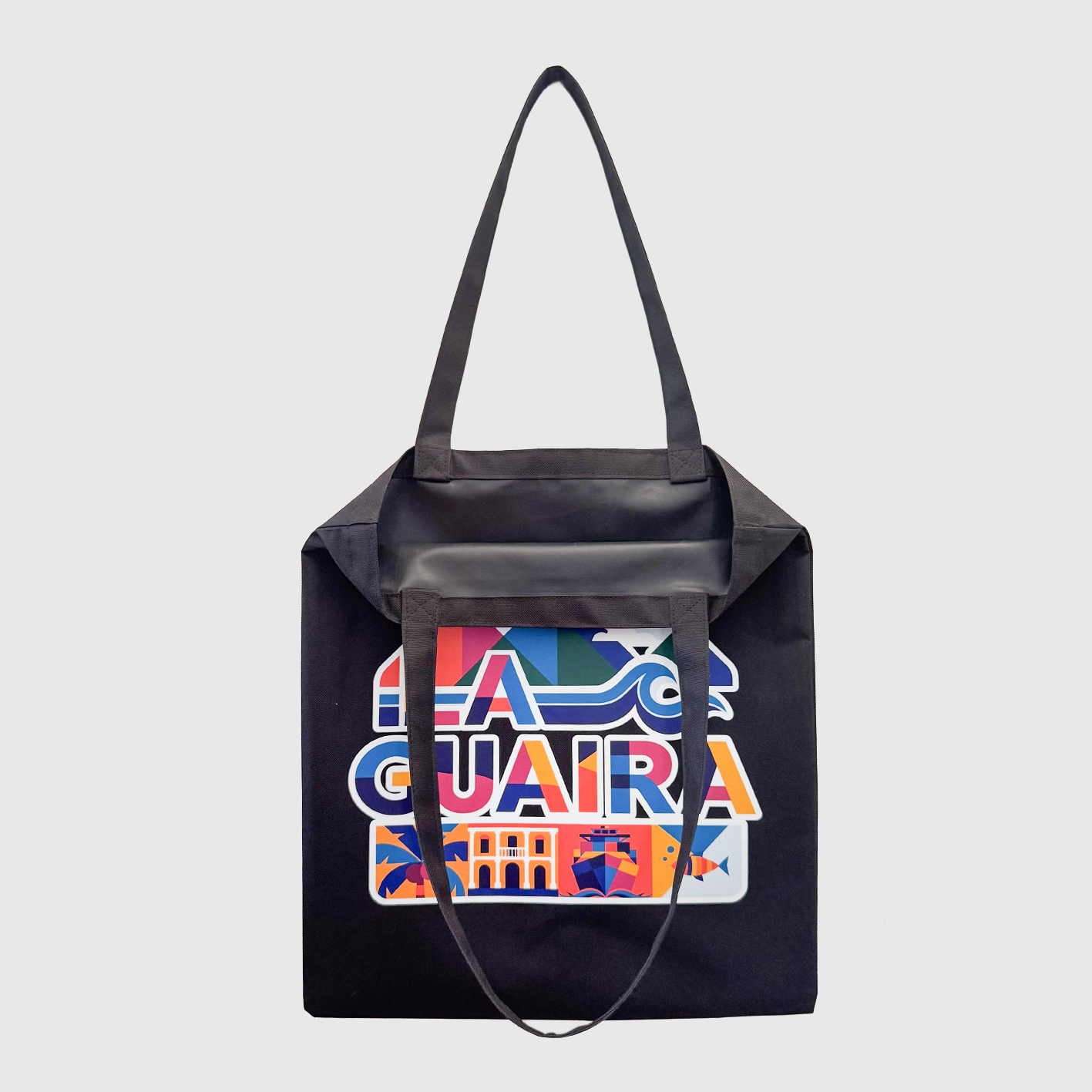 Tote Bag Loneta Impermeable Negra<br>La Guaira - Imagen 2