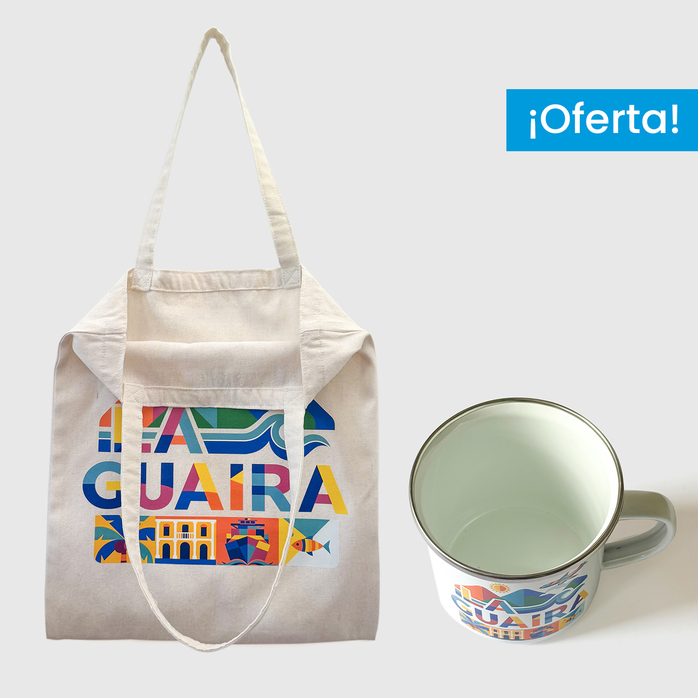 Combo Mérida <br> Tote Bag Lienzo Algodonado La Guaira + <br> Taza de peltre - Imagen 2