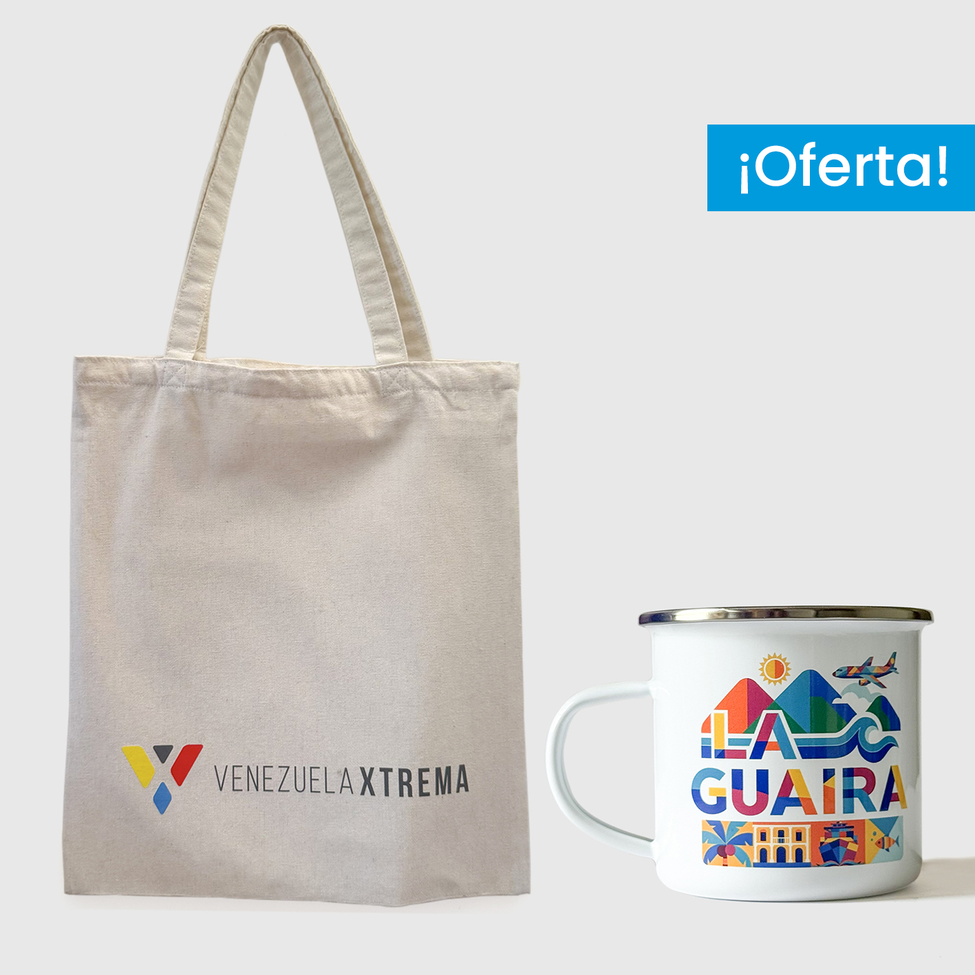 Combo Mérida <br> Tote Bag Lienzo Algodonado La Guaira + <br> Taza de peltre - Imagen 3