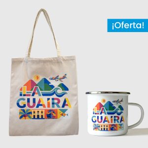 Combo Mérida <br> Tote Bag Lienzo Algodonado La Guaira + <br> Taza de peltre