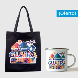 Combo Iconos  <br> Tote Bag Loneta Impermeable La Guaira + <br> Taza de peltre